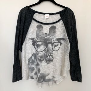 Freeloader Smart Giraffe Baseball T-Shirt